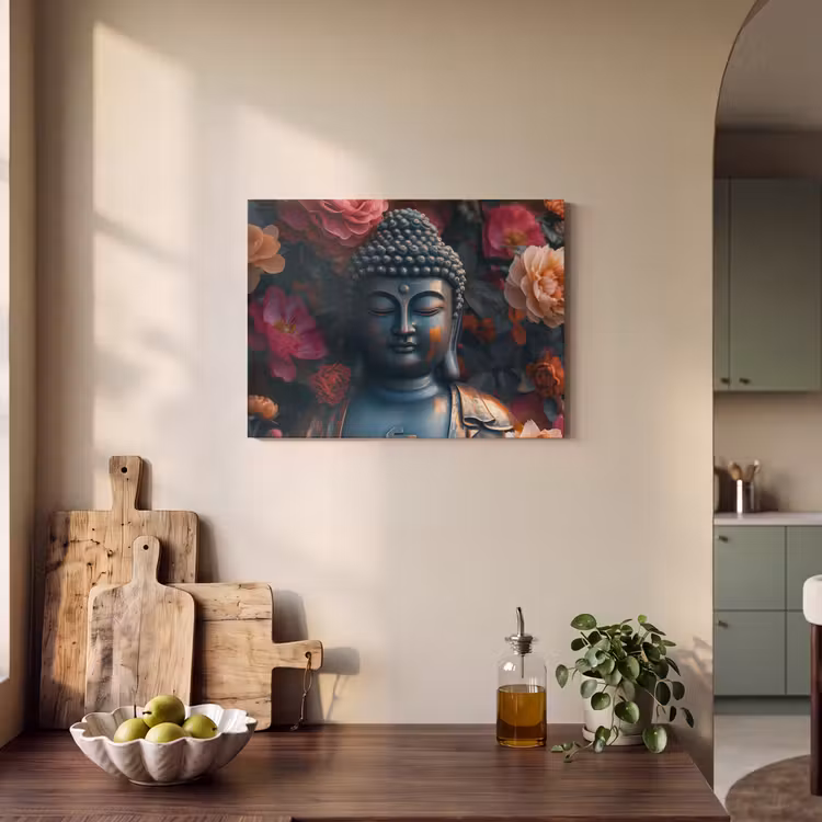 Akoestisch schilderij - Boeddha - Bloemen - Buddha - Beeld - Kunst — 3