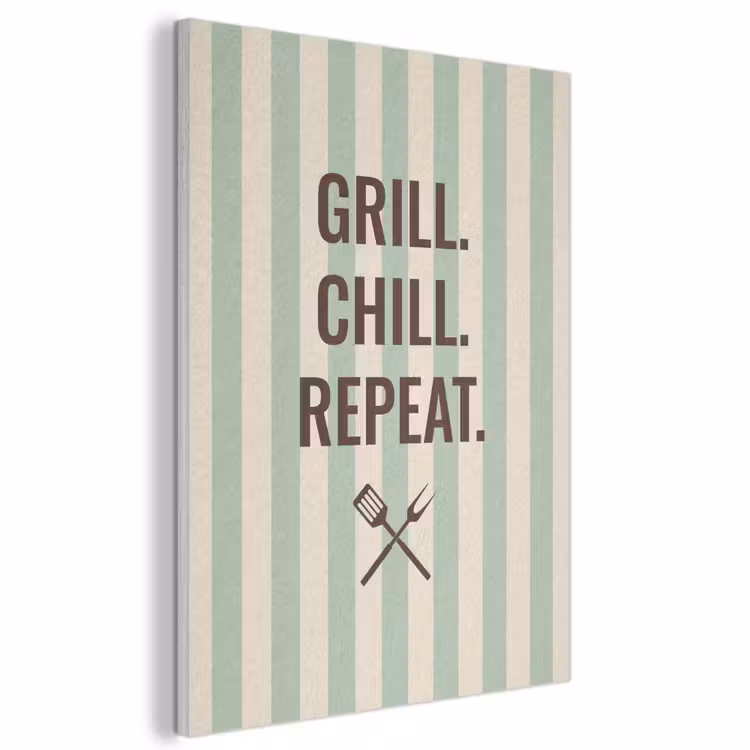 Akoestisch schilderij - Quote - Strepen - Grill — 1