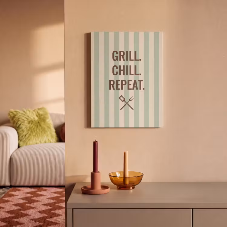 Akoestisch schilderij - Quote - Strepen - Grill — 2