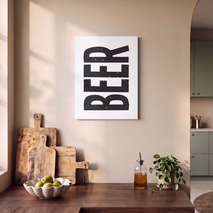 Akoestisch schilderij - Bier - Japandi - Decoratie - Zwart — 3