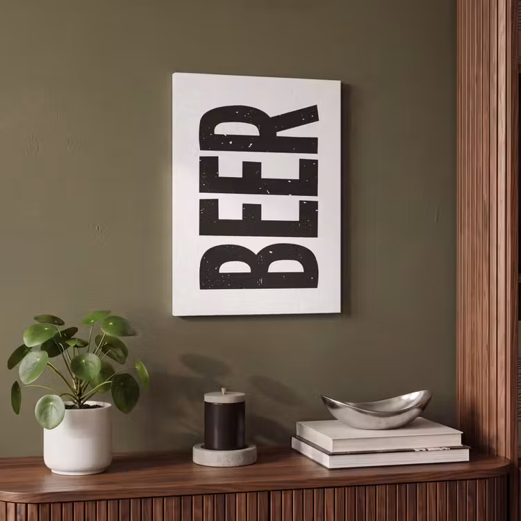 Akoestisch schilderij - Bier - Japandi - Decoratie - Zwart — 4
