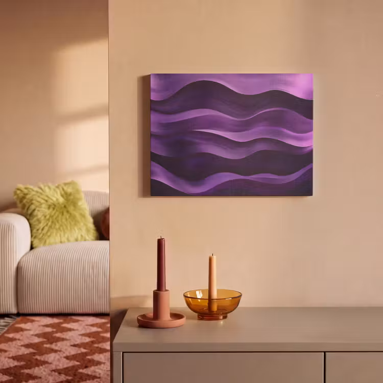 Akoestisch schilderij - Golven - Abstract - Paars — 2
