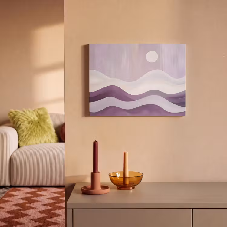 Akoestisch schilderij - Golven - Heuvels - Abstract - Paars — 2