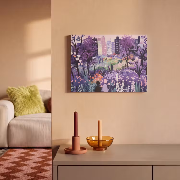 Akoestisch schilderij - Park - Bomen - Bloemen - Gebouwen — 2