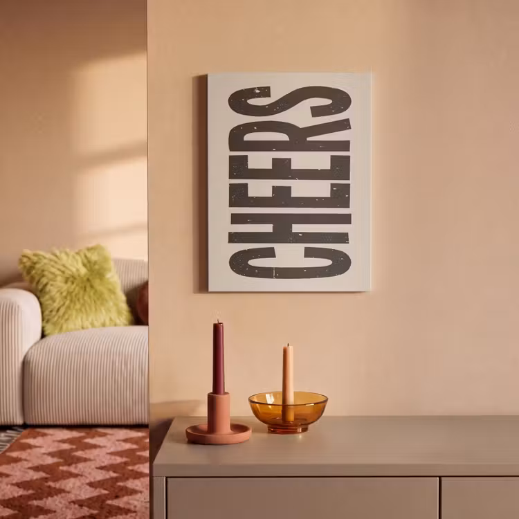 Akoestisch schilderij - Cheers - Japandi - Zwart - Letters — 2