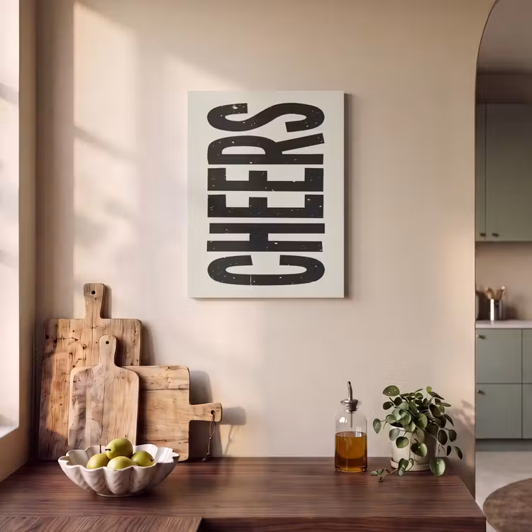 Akoestisch schilderij - Cheers - Japandi - Zwart - Letters — 3