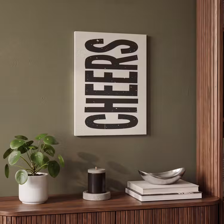 Akoestisch schilderij - Cheers - Japandi - Zwart - Letters — 4