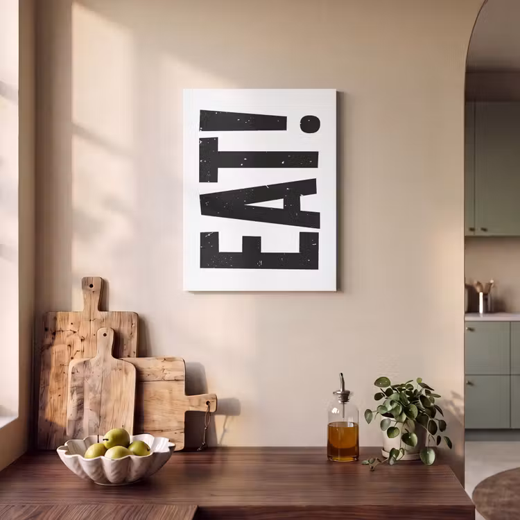 Akoestisch schilderij - Decoratie - Eten - Zwart - Wit — 3