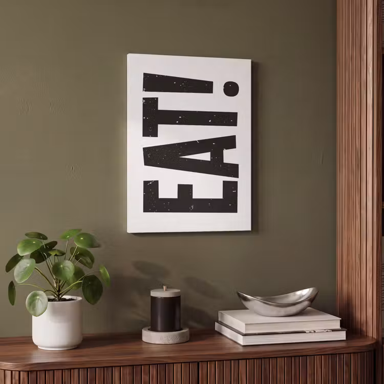 Akoestisch schilderij - Decoratie - Eten - Zwart - Wit — 4