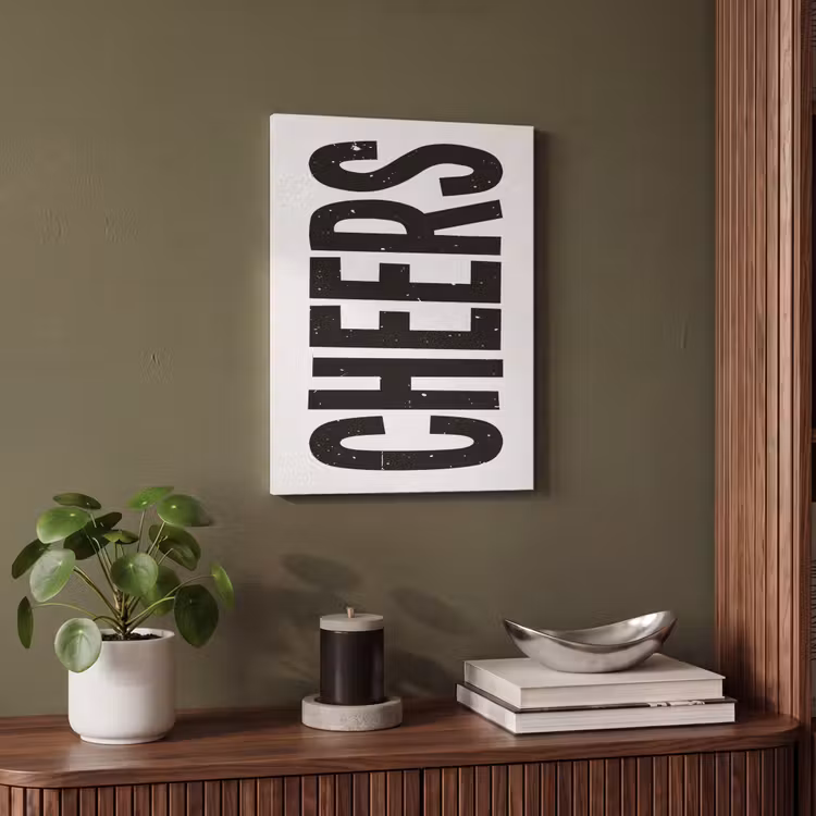 Akoestisch schilderij - Retro - Cheers - Zwart - Decoratie — 4