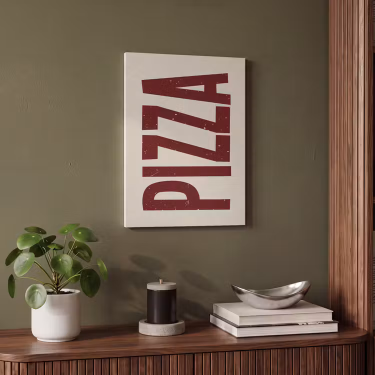 Akoestisch schilderij - Pizza - Vintage - Decoratie - Japandi — 4