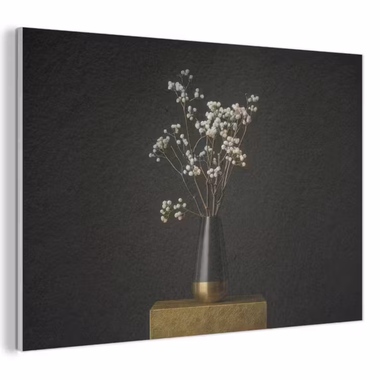 Akoestisch schilderij - Bloembollen - Wit - Vaas - Minimalistisch — 1