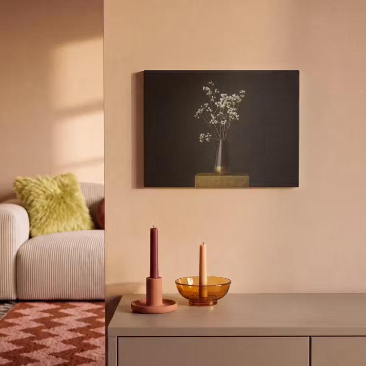 Akoestisch schilderij - Bloembollen - Wit - Vaas - Minimalistisch — 2