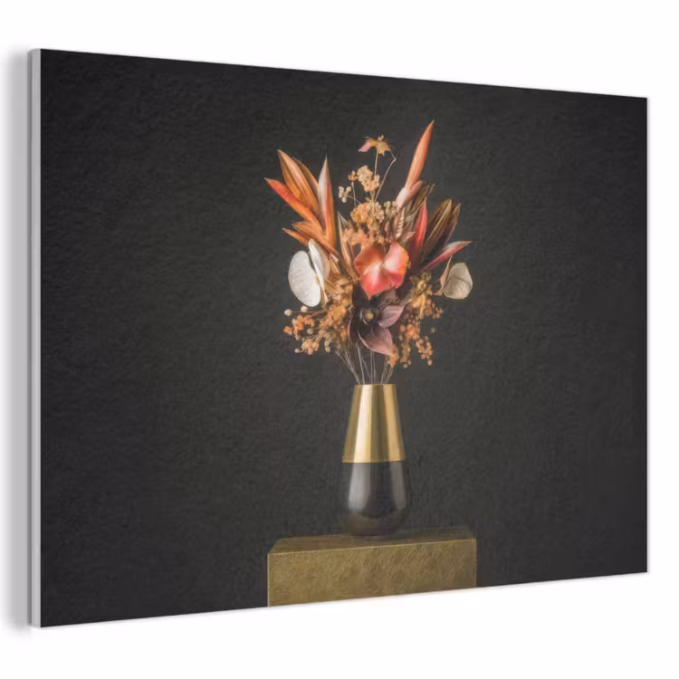 Akoestisch schilderij - Exotisch - Boeket - Vaas - Goud — 1