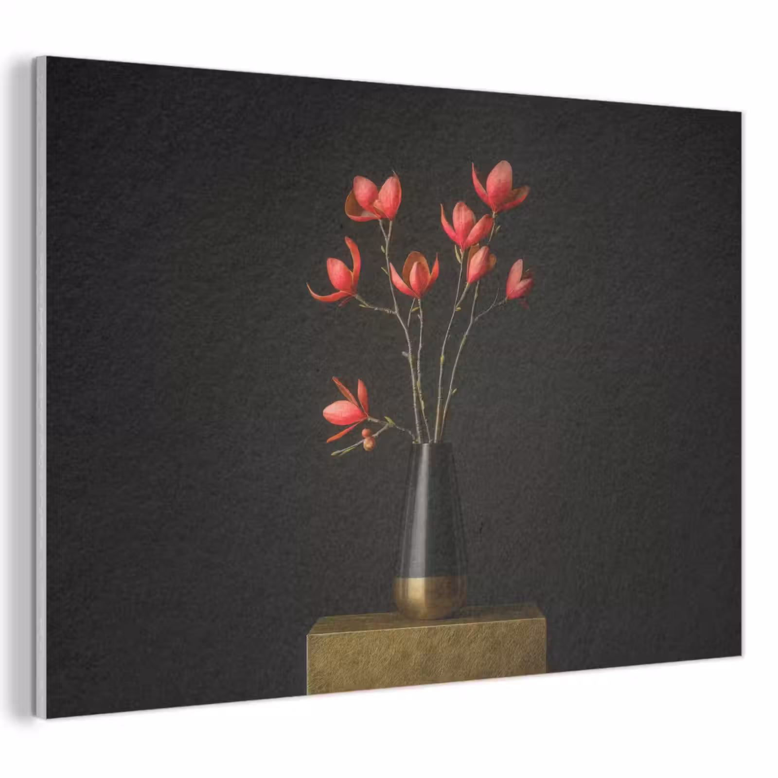 Akoestisch schilderij - Rode - Bloemen - Vaas — 1