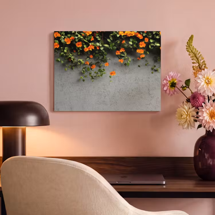 Akoestisch schilderij - Bloemen - Muur - Oranje — 4