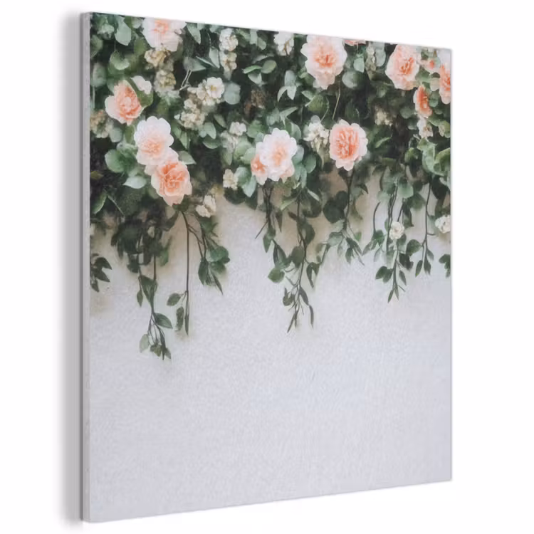 Akoestisch schilderij - Bloemen - Muur - Rozen - Groen — 1