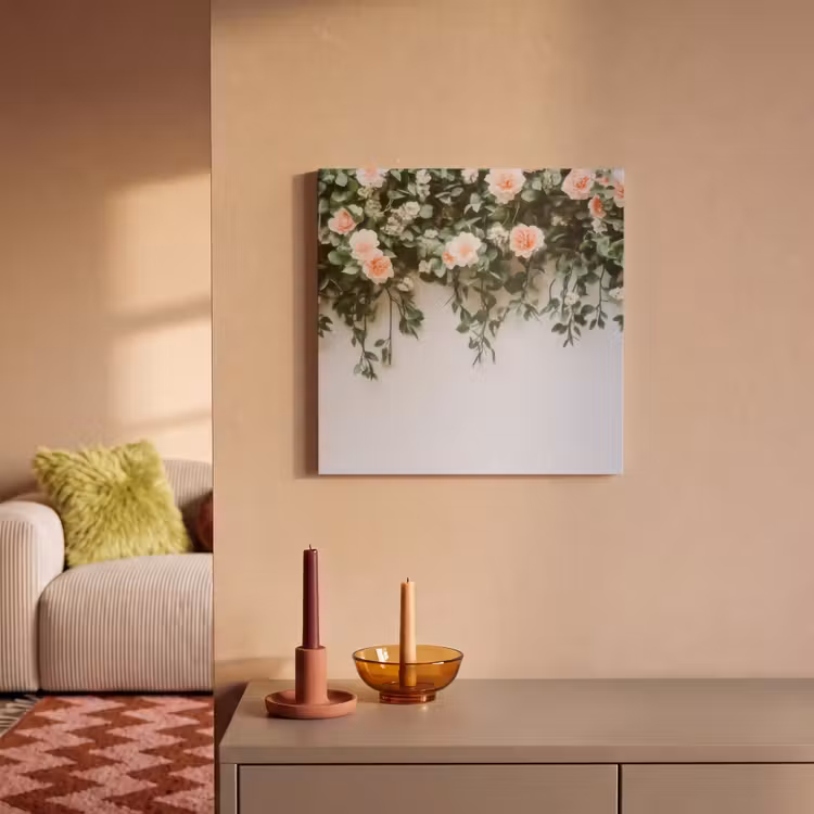 Akoestisch schilderij - Bloemen - Muur - Rozen - Groen — 2