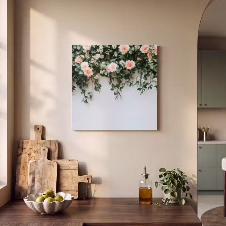 Akoestisch schilderij - Bloemen - Muur - Rozen - Groen — 3
