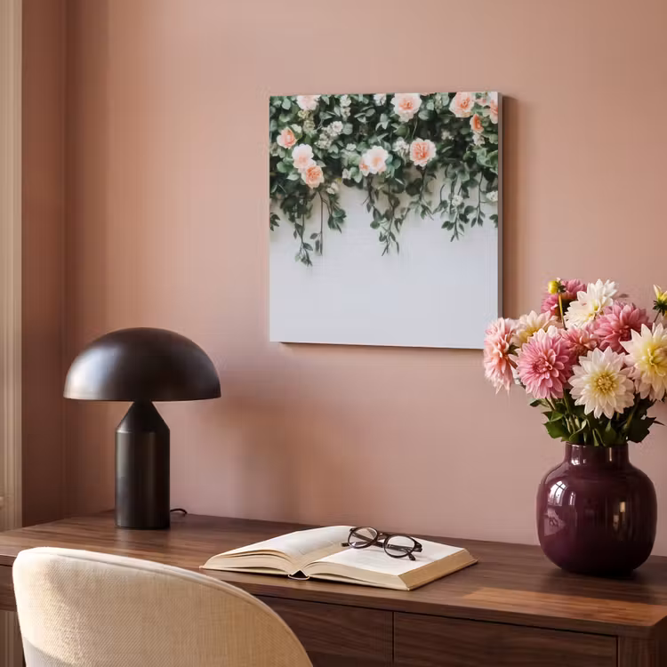 Akoestisch schilderij - Bloemen - Muur - Rozen - Groen — 4
