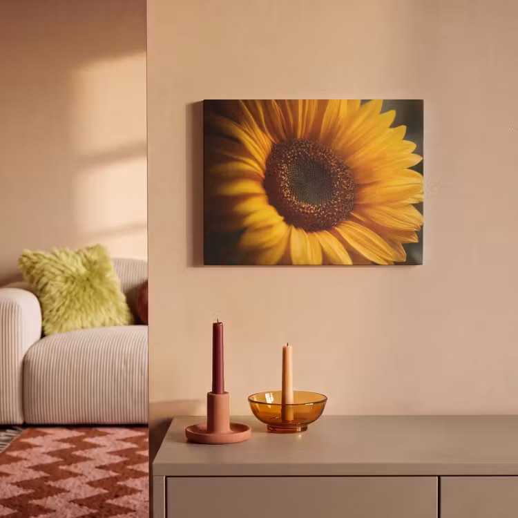 Akoestisch schilderij - Geel - Zonnebloem - Zomers — 2