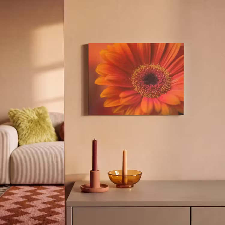 Akoestisch schilderij - Oranje - Gerbera - Intens — 2