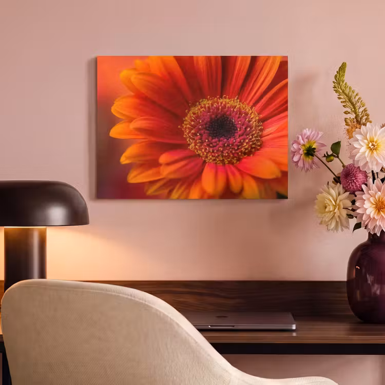 Akoestisch schilderij - Oranje - Gerbera - Intens — 4