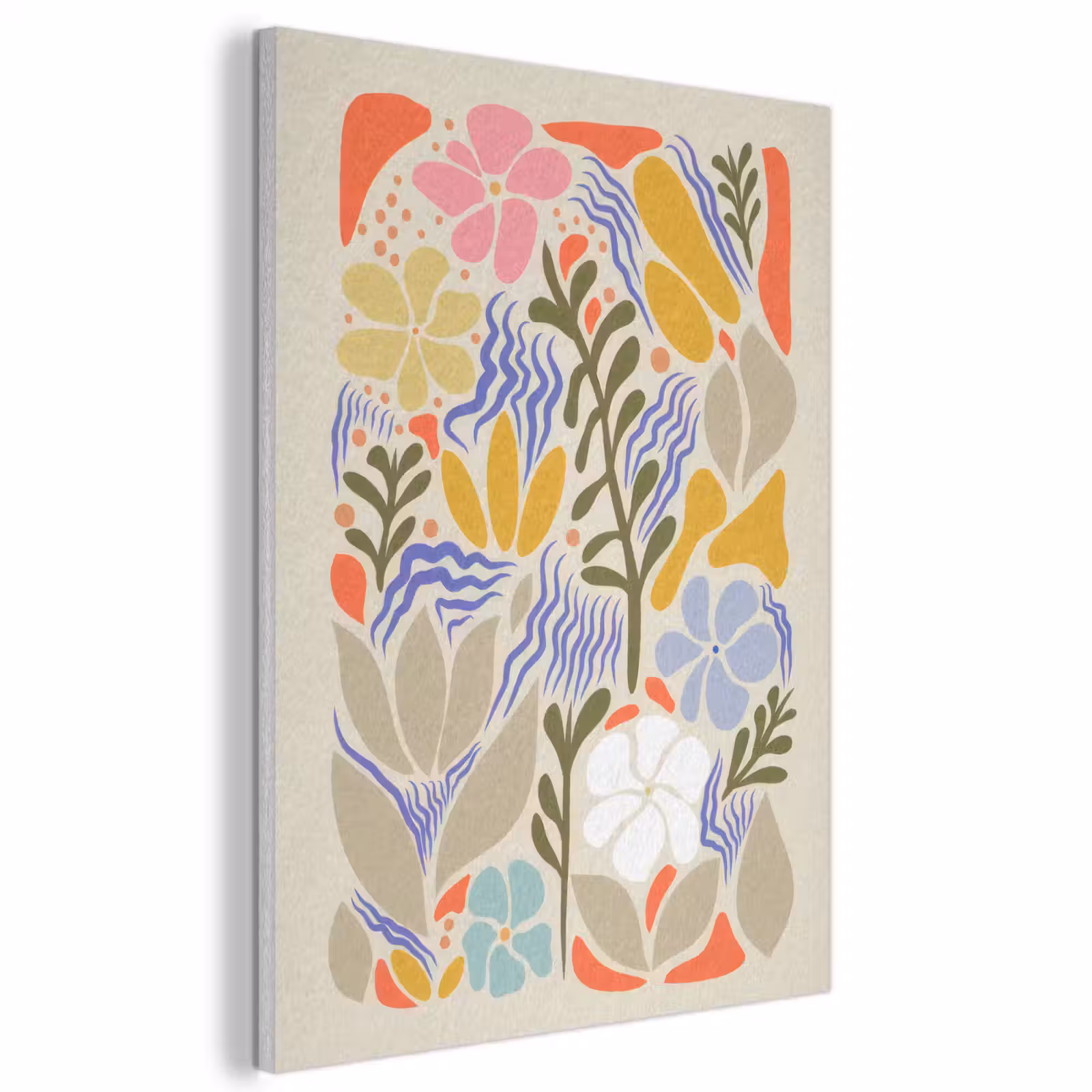 Akoestisch schilderij - Abstract - Bloemen - Bladeren — 1
