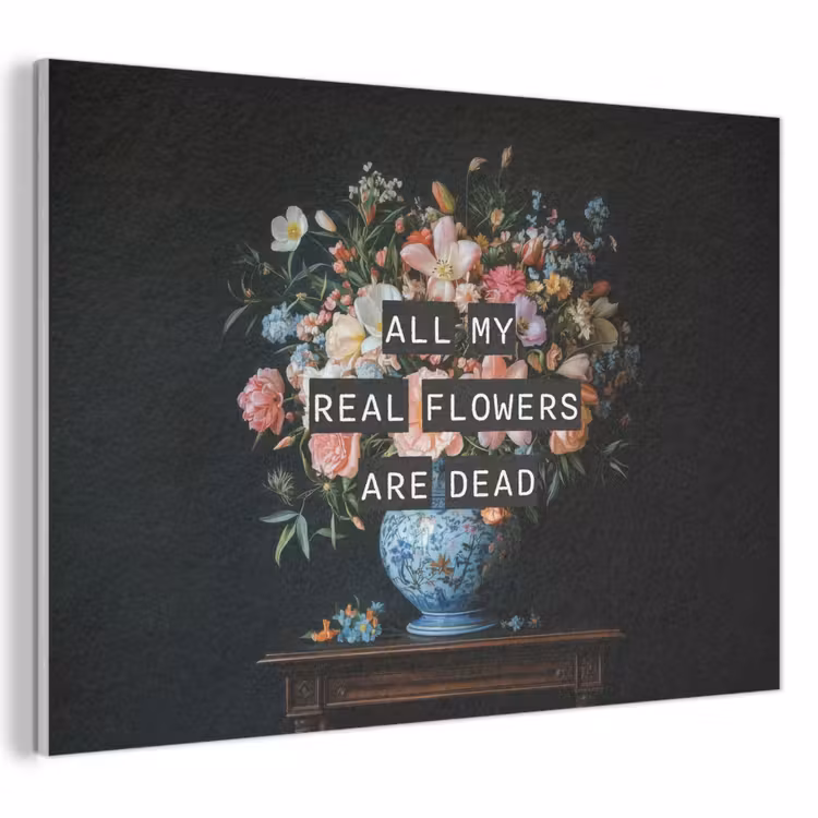 Akoestisch schilderij - Bloemen - Art - Pastel - Quotes — 1
