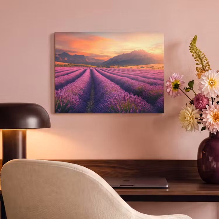 Akoestisch schilderij - Lavendelveld - Zonsondergang - Paars — 4