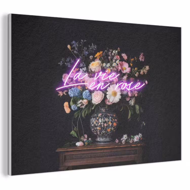 Akoestisch schilderij - Neon - Vaas - Bloemen — 1