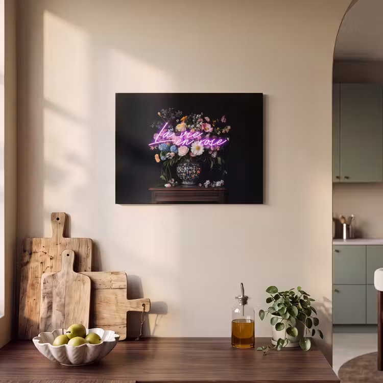 Akoestisch schilderij - Neon - Vaas - Bloemen — 3
