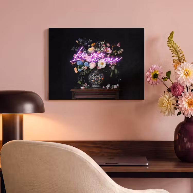 Akoestisch schilderij - Neon - Vaas - Bloemen — 4
