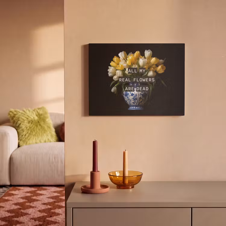 Akoestisch schilderij - Quotes - Bloem - Tulp - Geel — 2