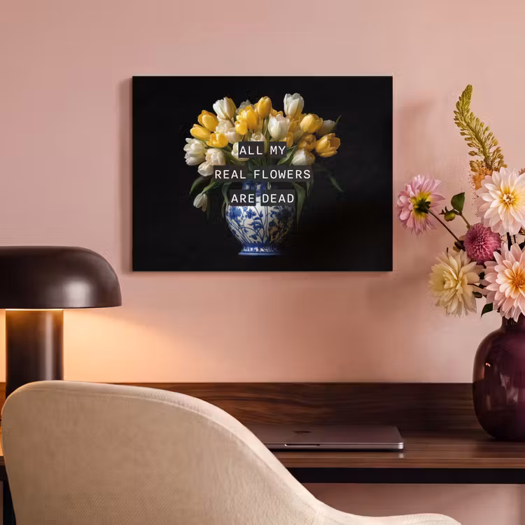 Akoestisch schilderij - Quotes - Bloem - Tulp - Geel — 4
