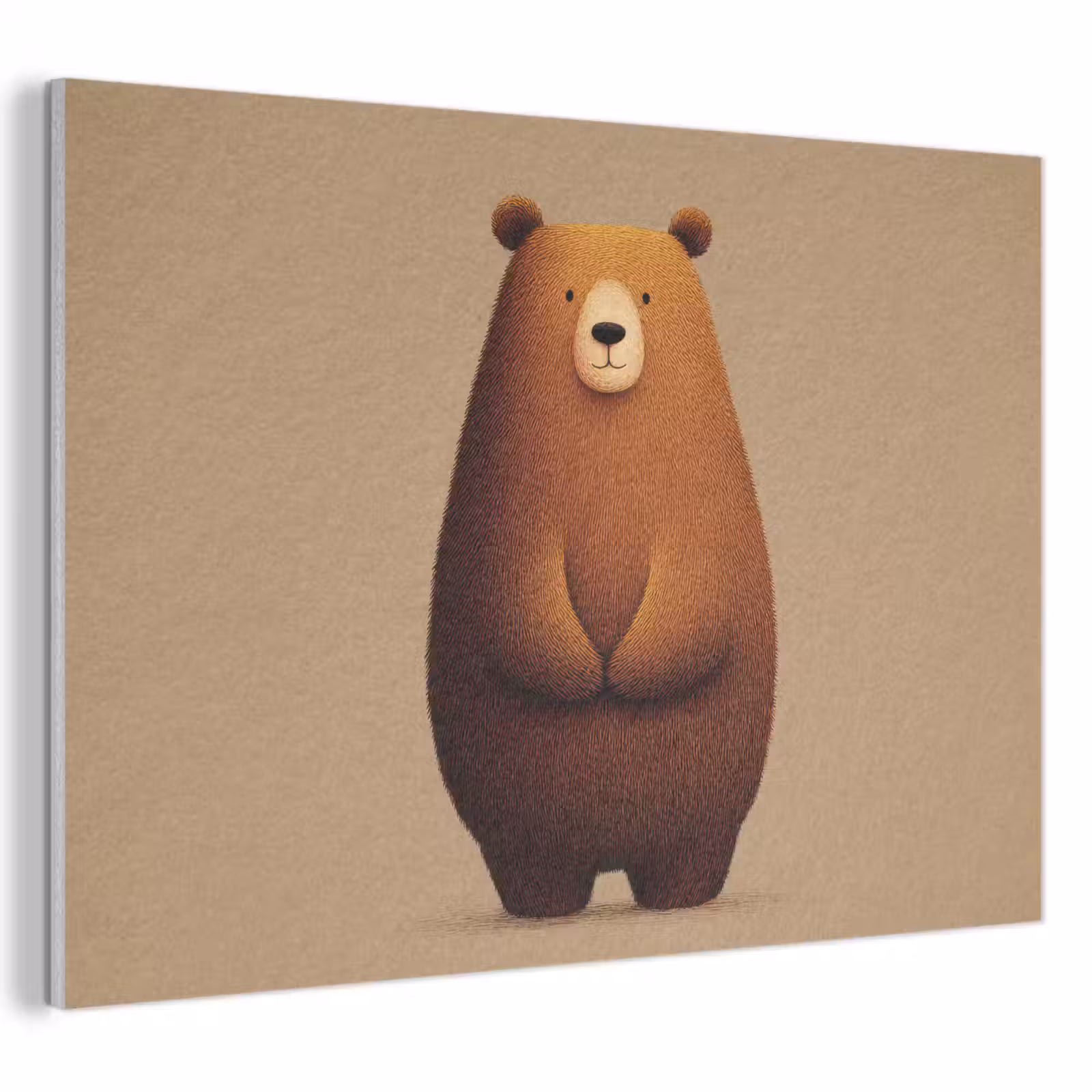 Akoestisch schilderij - Beer - Minimalistisch - Bruin — 1