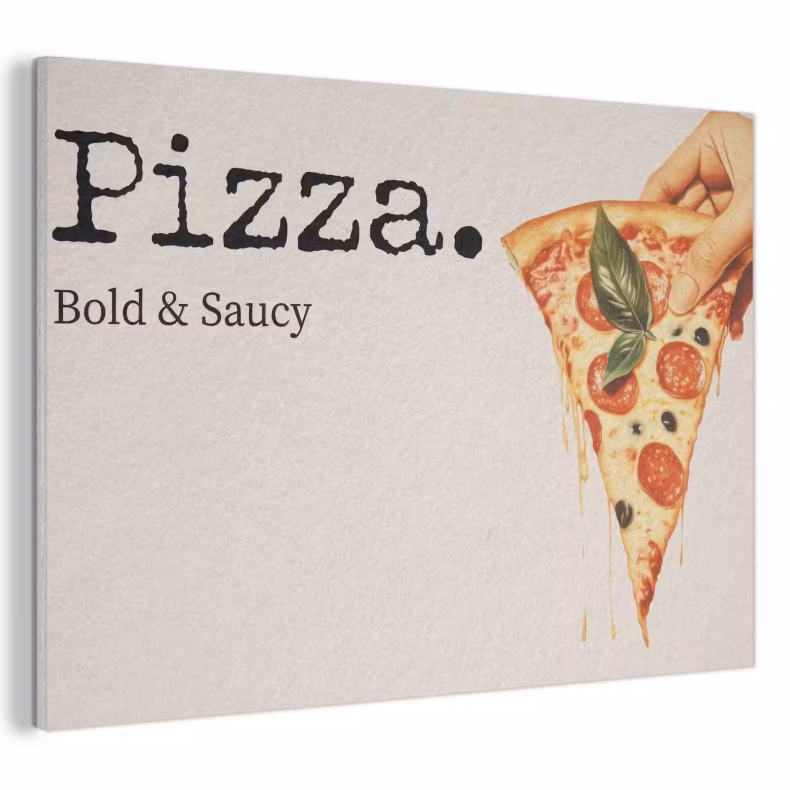 Akoestisch schilderij - Pizza - Kaas - Pepperoni — 1