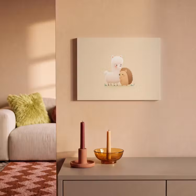 Akoestisch schilderij - Alpaca - Egel - Bruin - Knuffelen — 2
