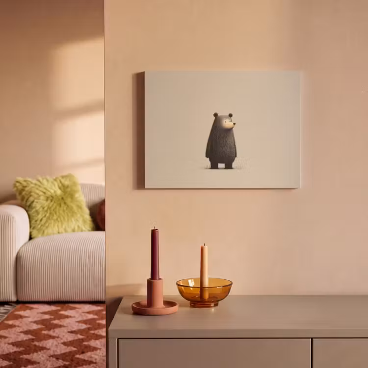 Akoestisch schilderij - Beer - Donkerbruin - Minimalistisch — 2