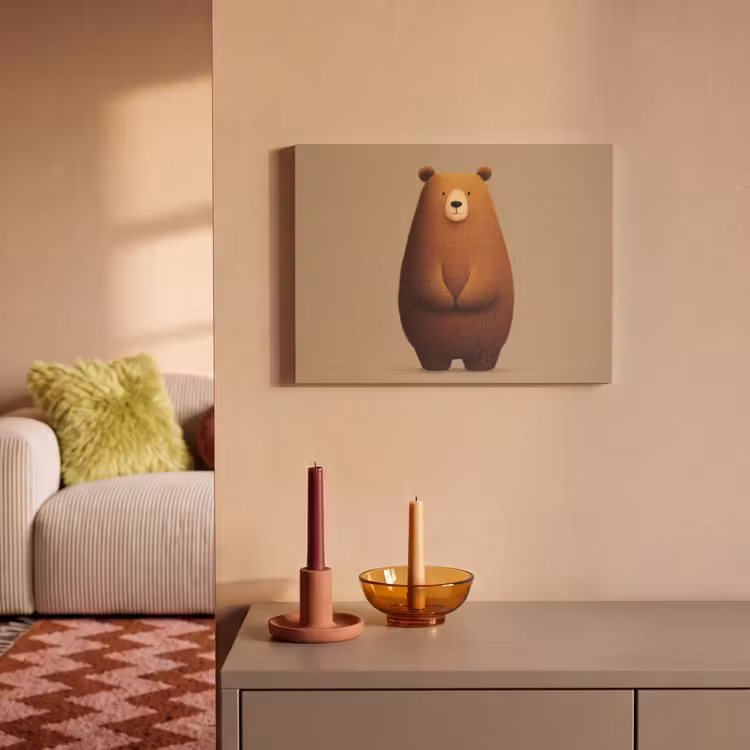 Akoestisch schilderij - Beer - Minimalistisch - Bruin — 2