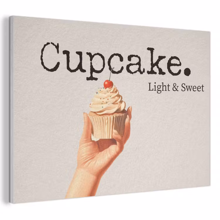 Akoestisch schilderij - Cupcake - Zoet - Kers — 1