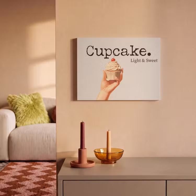 Akoestisch schilderij - Cupcake - Zoet - Kers — 2