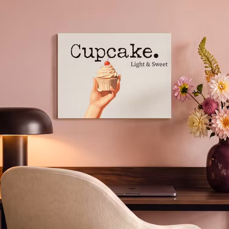 Akoestisch schilderij - Cupcake - Zoet - Kers — 4