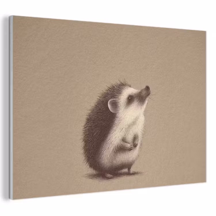 Akoestisch schilderij - Egel - Snuitje - Bruin - Stekels — 1