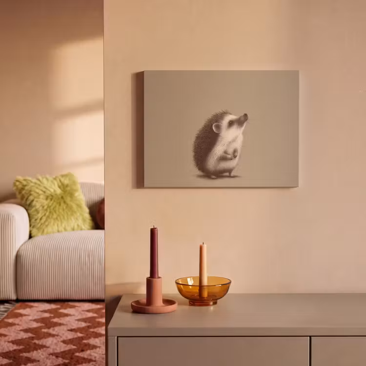 Akoestisch schilderij - Egel - Snuitje - Bruin - Stekels — 2