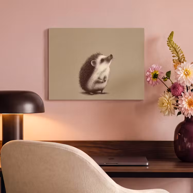 Akoestisch schilderij - Egel - Snuitje - Bruin - Stekels — 4