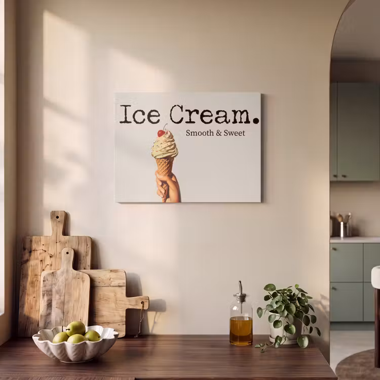 Akoestisch schilderij - Ice cream - Softijs - Kleurrijk - Kers — 3