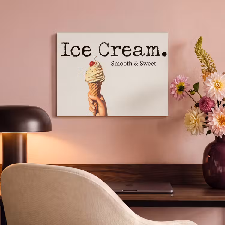 Akoestisch schilderij - Ice cream - Softijs - Kleurrijk - Kers — 4