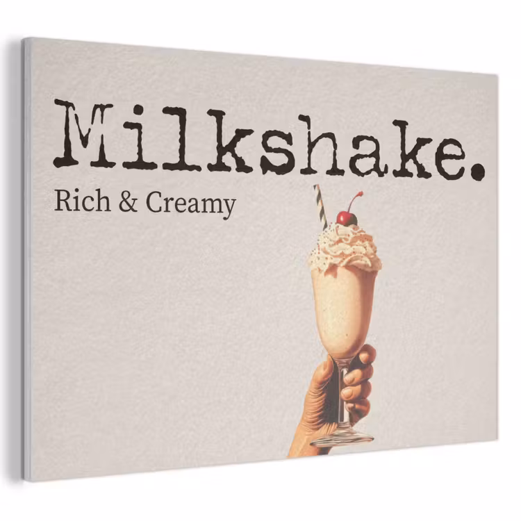 Akoestisch schilderij - Milkshake - Kers - Rietje — 1