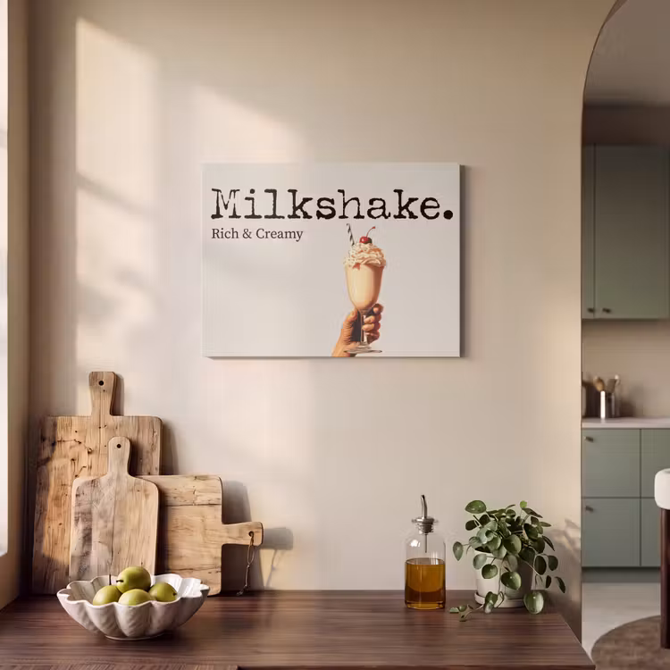 Akoestisch schilderij - Milkshake - Kers - Rietje — 3